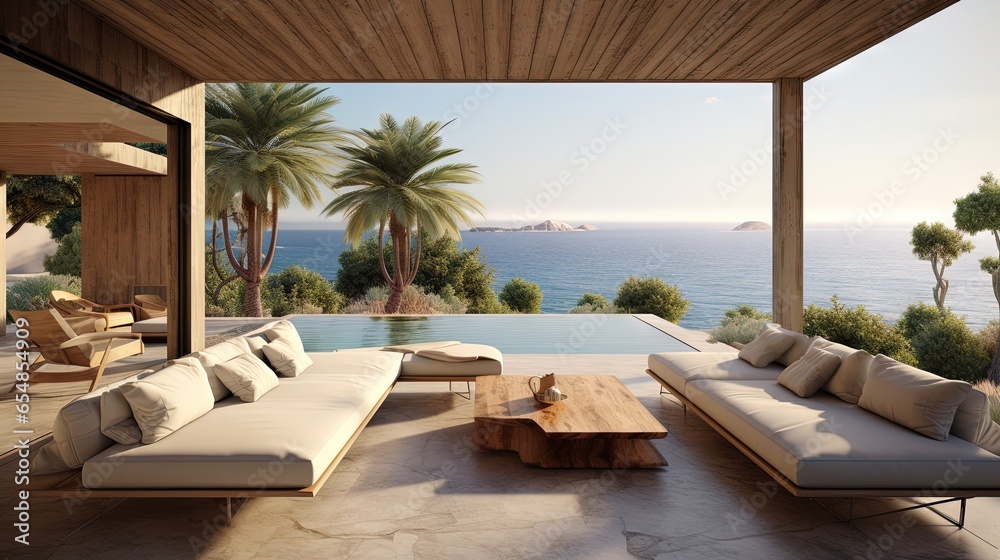 Chic outdoor lounge near spacious villa Chic outdoor lounge near spacious villa