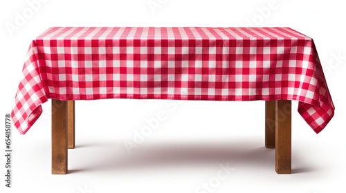Red checkered tablecloth on...
