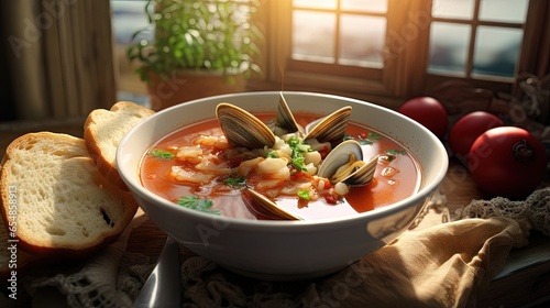 Close up of a tomato clam c...