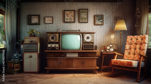 Vintage living room decor w...