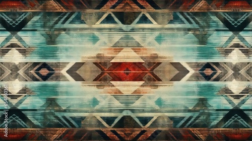 Ethnic pattern on grunge fa...