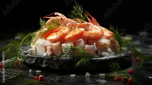 Crab meat combined with shr...