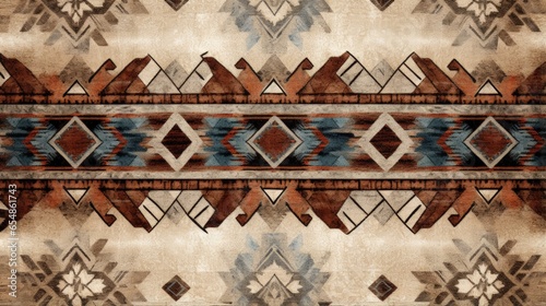Ethnic pattern on grunge fa...