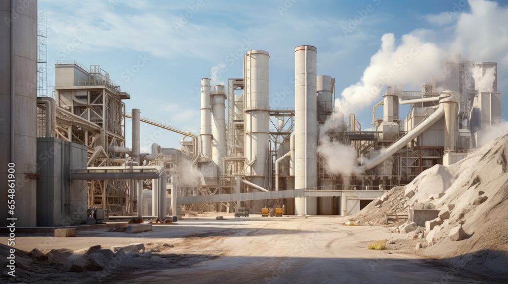 Obraz premium Industrial architecture of a cement plant factory