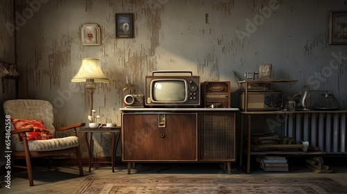 Vintage living room decor w...