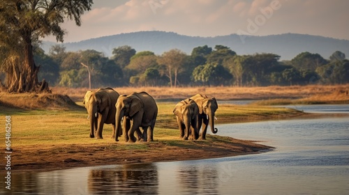 Photo Elephants by Kabini river India