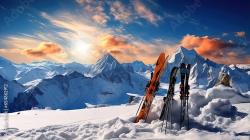 Canvastavla Enjoy skiing in South Tirol Solda Italy with your backcountry gear on snowy moun
