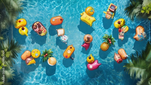 Toy inflatables bobbing on ...