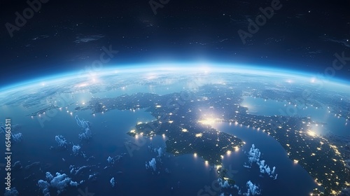 3D rendering of Asia as seen from space photo