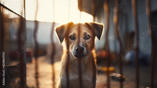 Homeless dog waiting for ad...