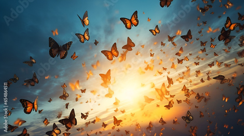 Butterfly, wings, pattern of butterlies, aerial display