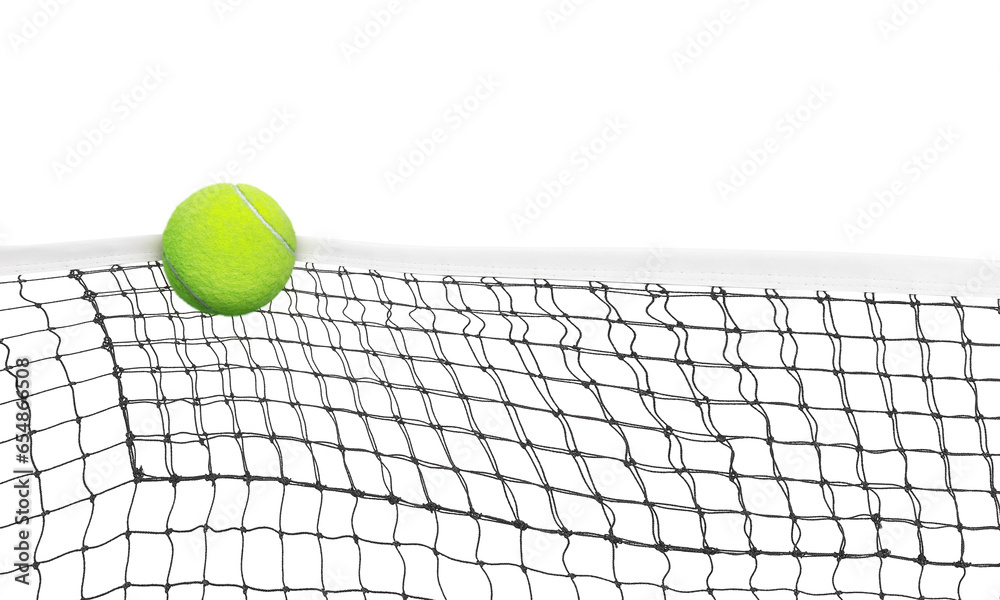 tennis ball into the net Isolated PNG transparent - obrazy, fototapety, plakaty 