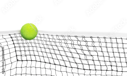 Obraz na plátně tennis ball into the net Isolated PNG transparent