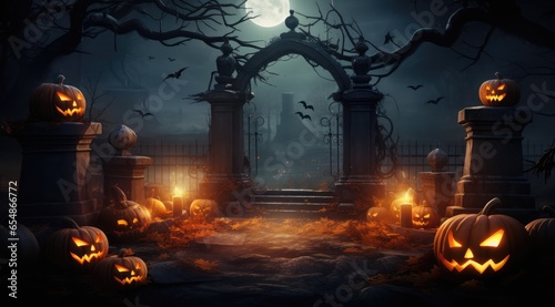 halloween background with pumpkins