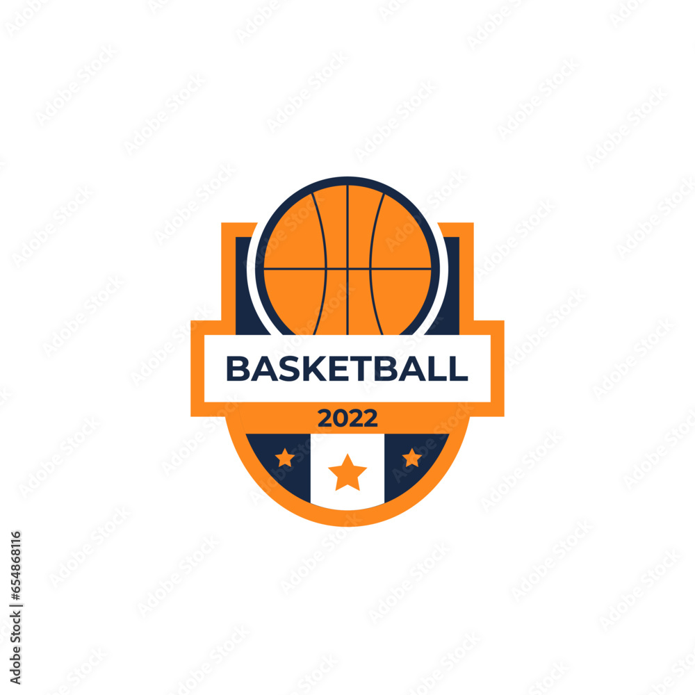 Basket Ball Logo Badge Design Template