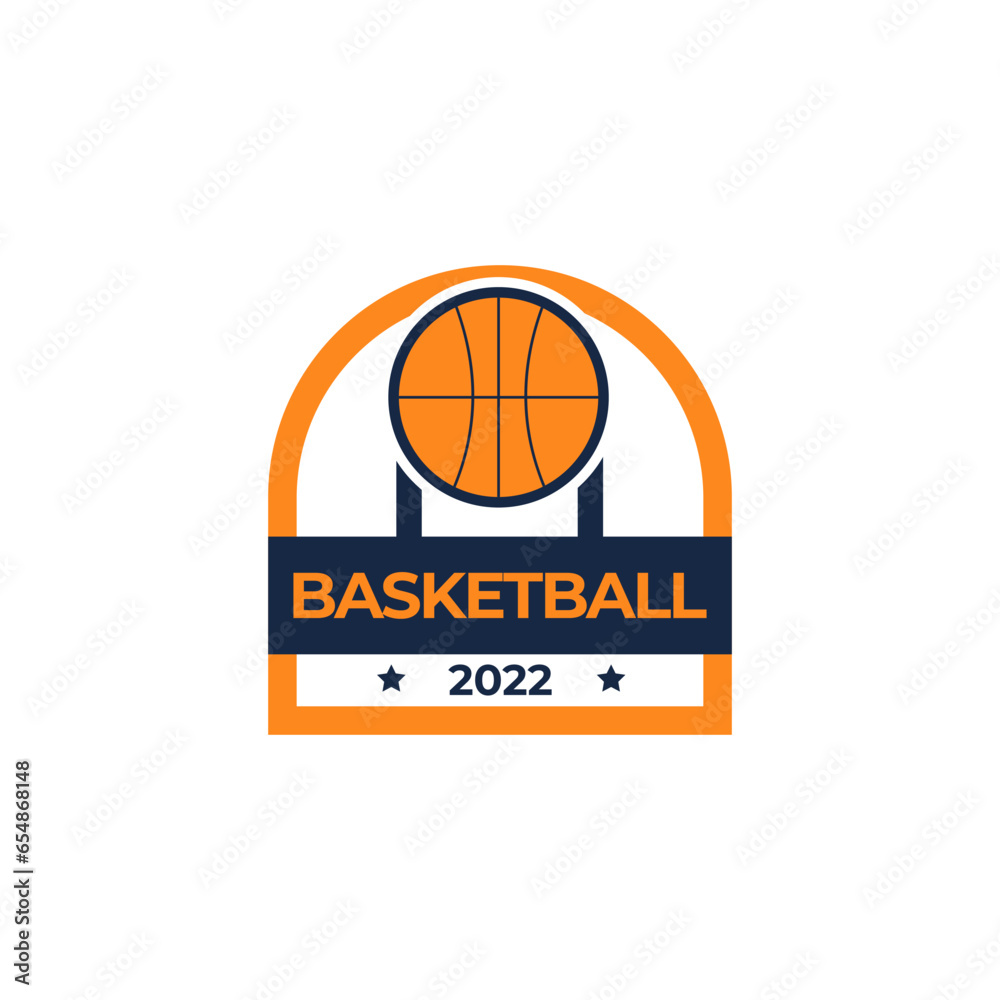 Basket Ball Logo Badge Design Template