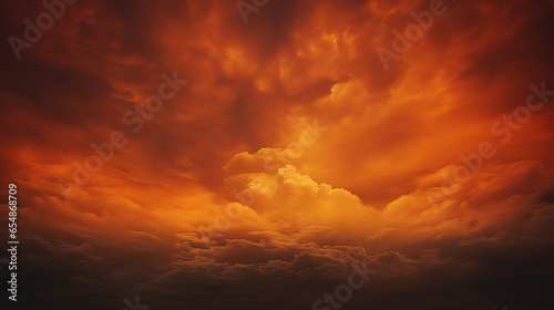 An orange sky that is burning, in the style of moody tonalism, crimson and bronze, ethereal cloudscapes, orange and crimson, commission for, warm tonal range photo