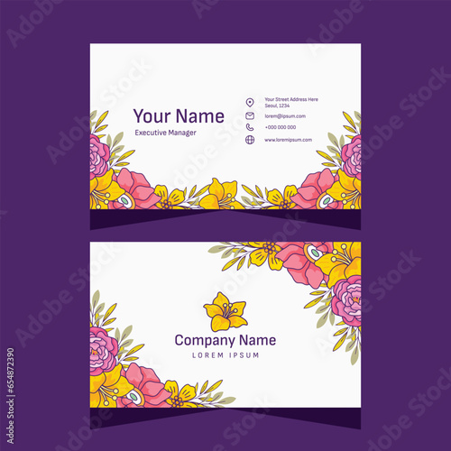 Floral business card template for business