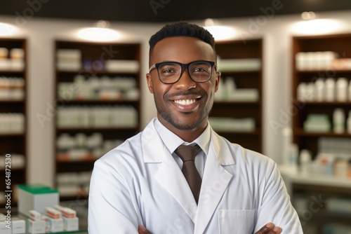 Portrait of confident male pharmacist 