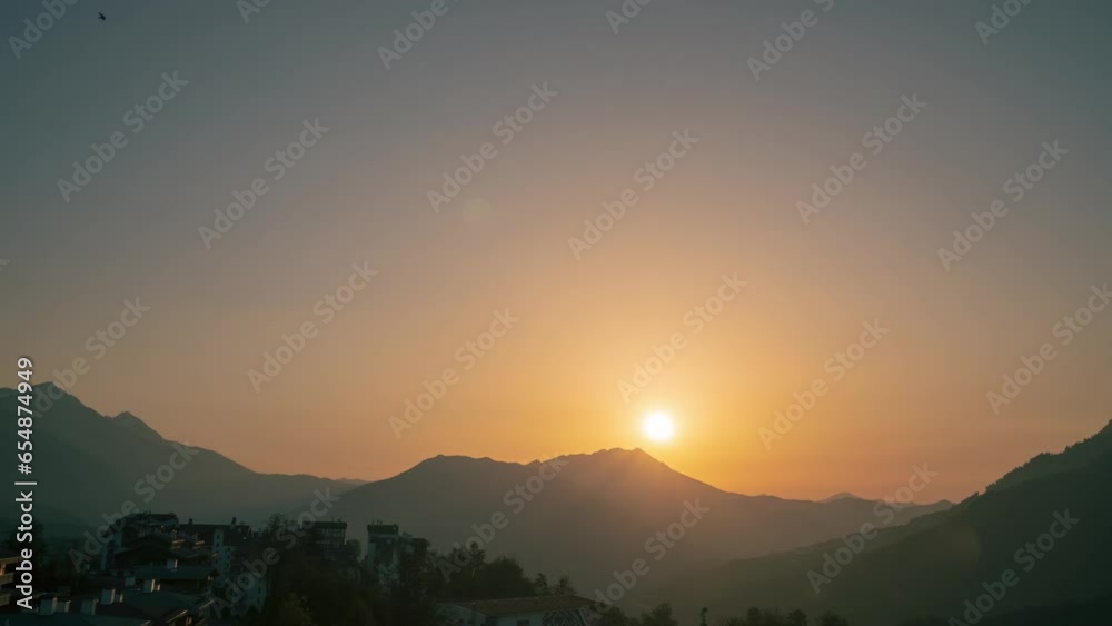 Amazing summer landscape with dramatic foggy sunrise. Beautiful summer mountain landscape. Amazing summer landscape with dramatic foggy sunrise. Beautiful summer mountain landscape.