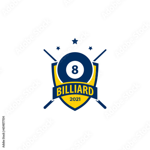 Billiard Logo Badge Design Template