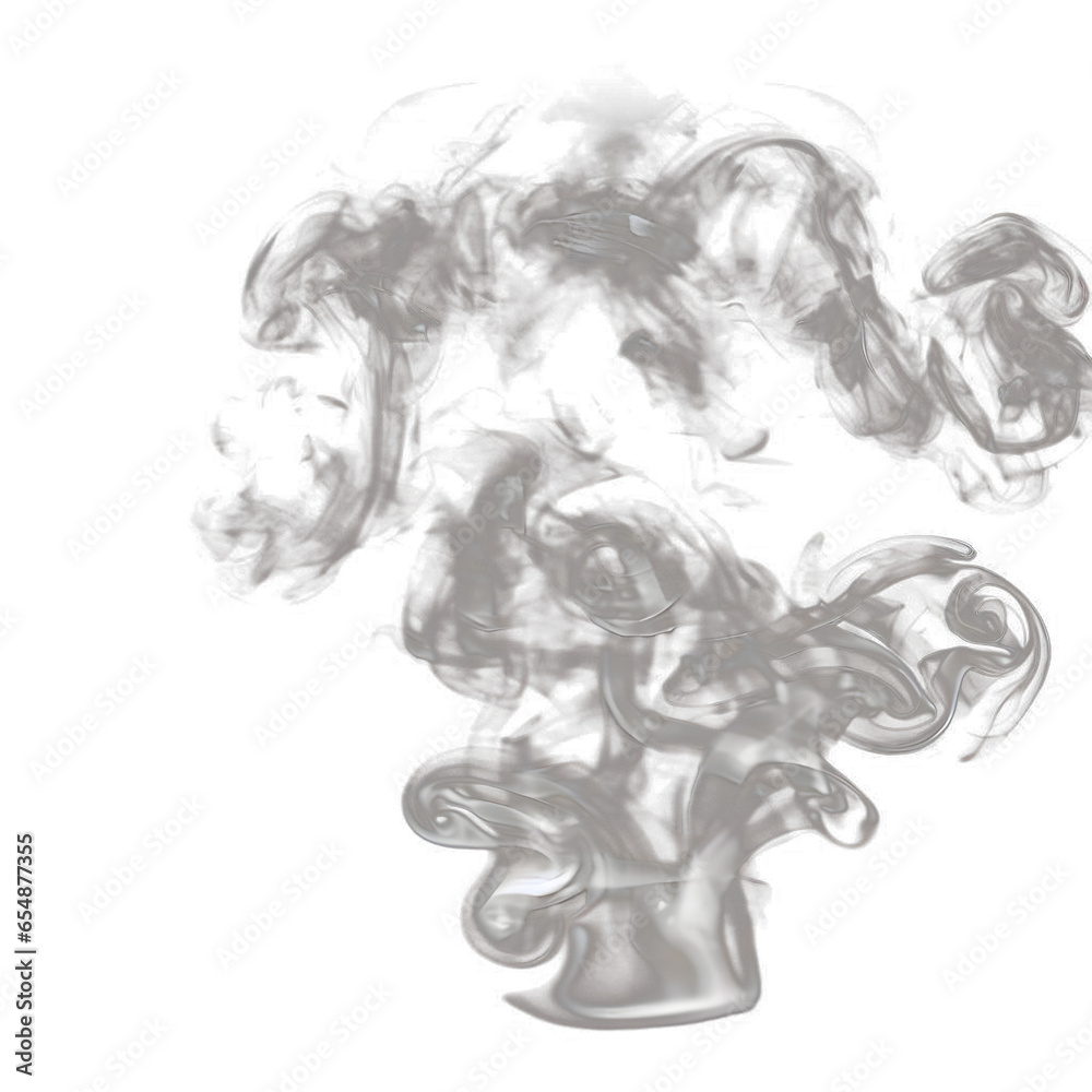 Fototapeta premium coffee smoke effects shape movement on transparent