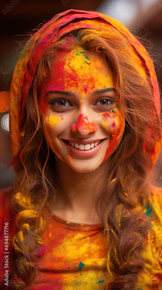 Annual Hindu spring festival Holi , Love and Spring, people rejoice at the holiday