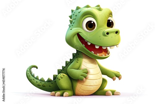 A cheerful cartoon alligator with a big smile created with Generative AI technology