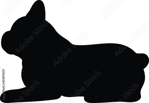 Silhouette of French Bulldog lying down