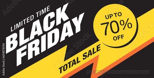 black friday sale banner layout design, vector ilustration