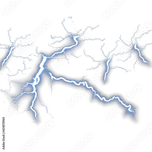 realistic style of bright glowing lightning natural light effect isolated on a transparent background