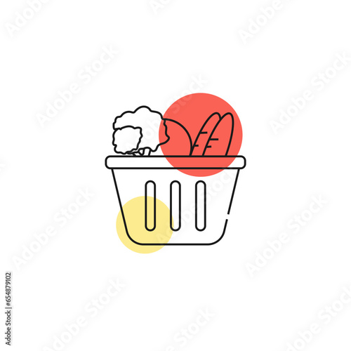 Basket with food icon