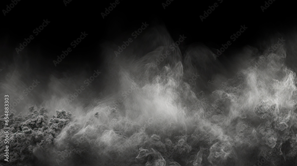 texture of a white cloud of smoke on black background, fog, abstract storm  