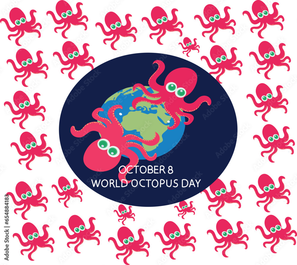 world octopus day is celebrated every year on 8 October. Stock Vector Adobe Stock