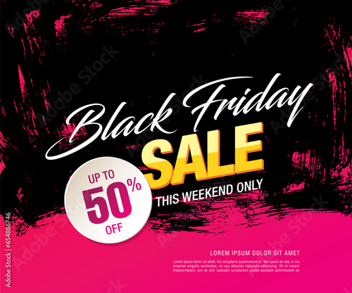 black friday sale banner layout design, vector ilustration