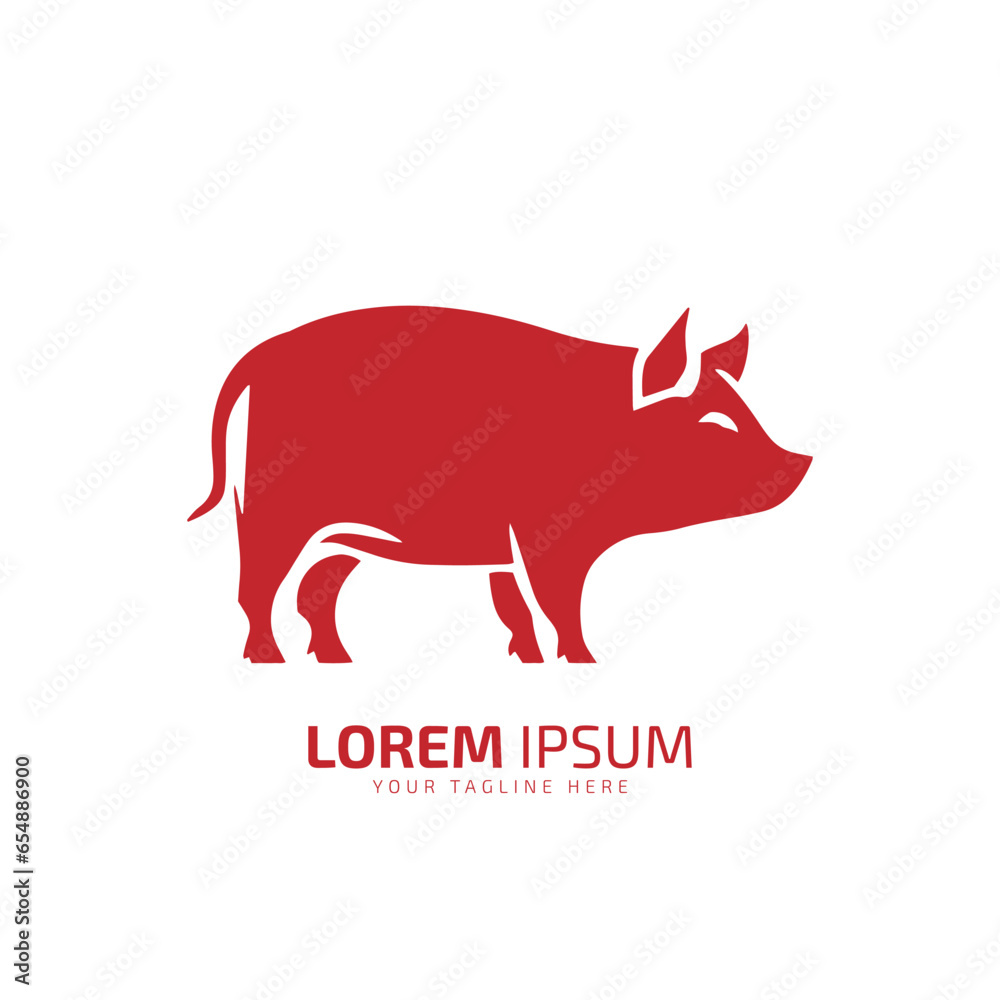 minimal and abstract logo of pig icon pig vector silhouette isolated ...