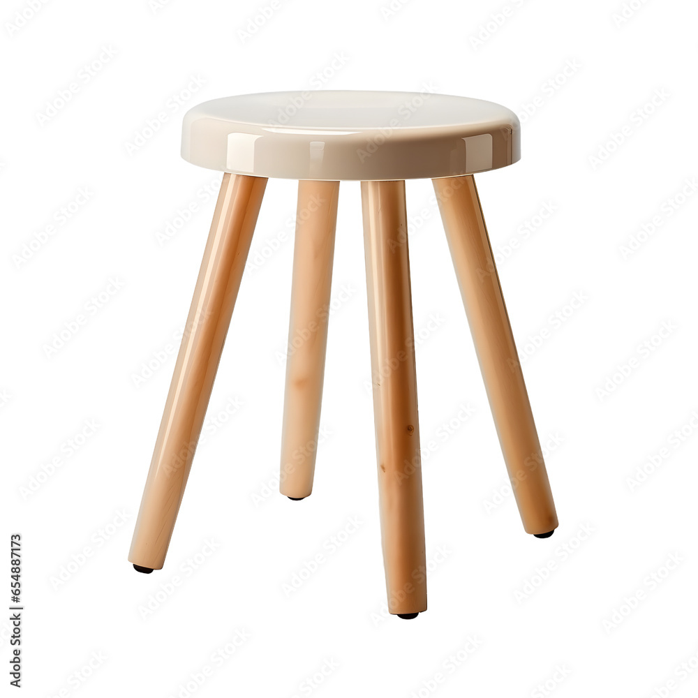 Close up of a stool isolated on transparent or white background Close up of a stool isolated on transparent or white background