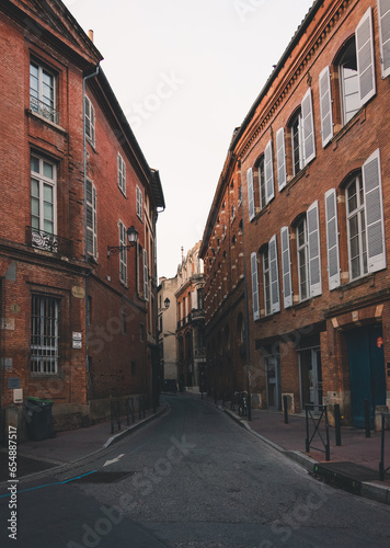 Fototapeta Naklejka Na Ścianę i Meble -  Charming street in Toulouse adorned with European-style buildings