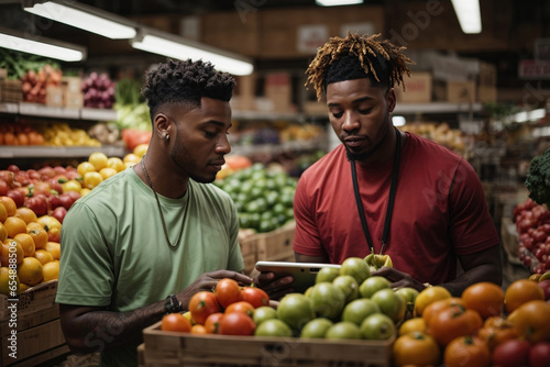 black guys shopping for groceries 