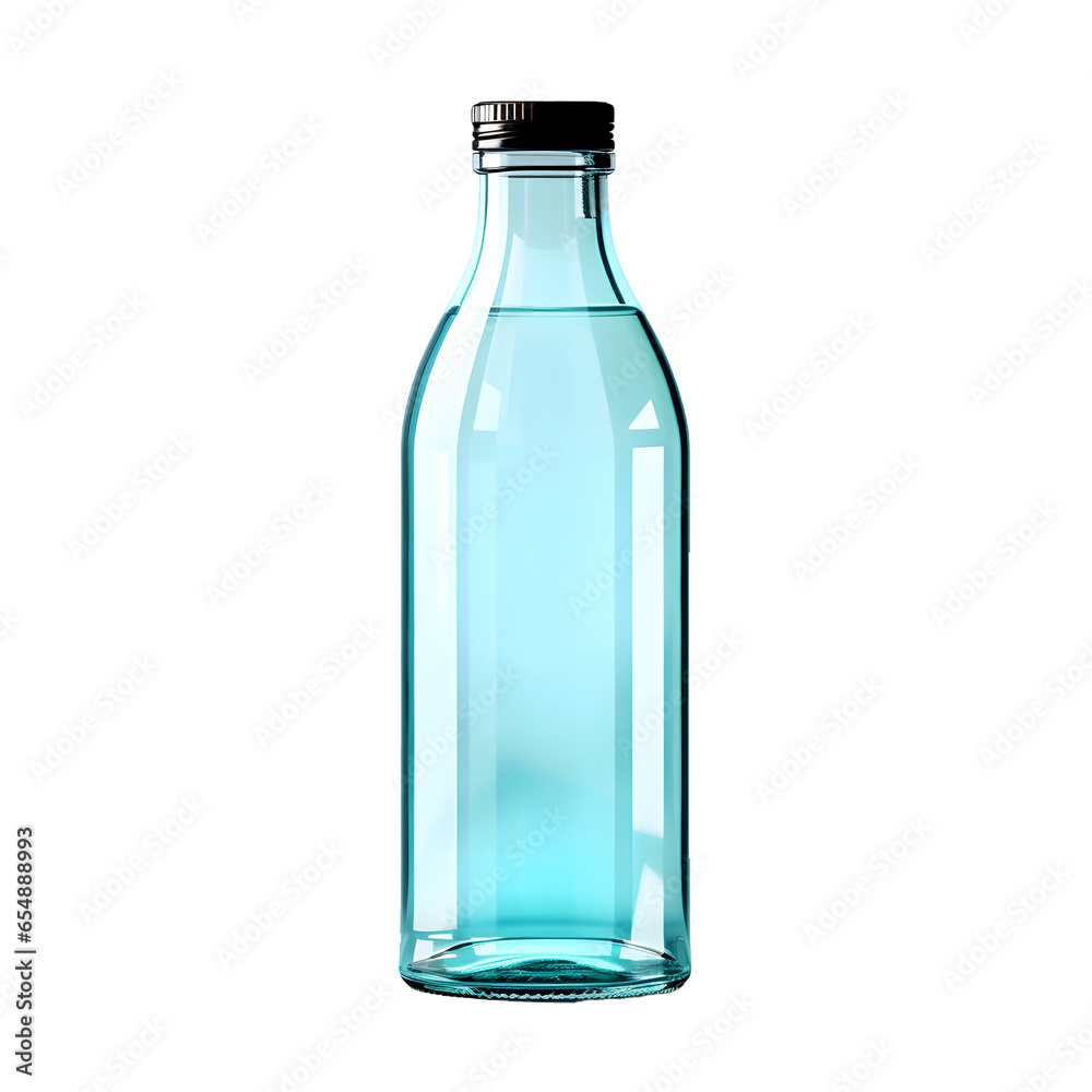 Close up a blue bottle of water isolated on white background or transparent background Close up a blue bottle of water isolated on white background or transparent background