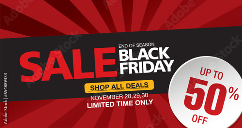 black friday sale banner layout design, vector ilustration