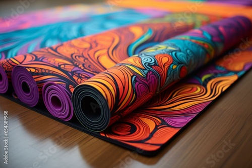 Vibrant exercise mats for yoga and fitness. Generative AI photo