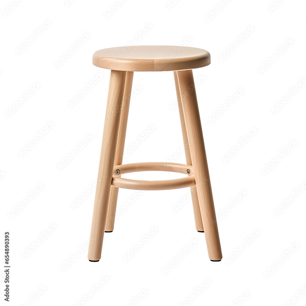 Close up of a stool isolated on transparent or white background Close up of a stool isolated on transparent or white background