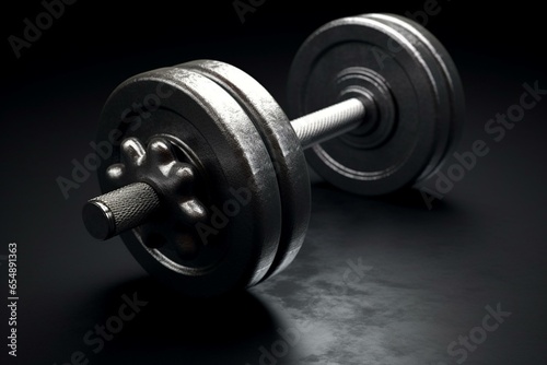 Dumbbell, weight training, fitness club, barbell, heavy weights, gym. Generative AI