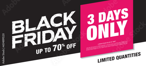 black friday sale banner layout design, vector ilustration