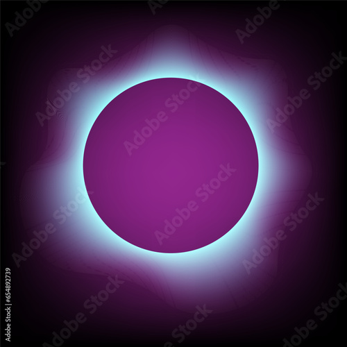 Abstract glowing purple circle on dark background. Vector Illustration. Use for wallpaper, background, backdrop. Technology, high technology concept. EPS 10