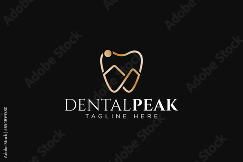 dental peak mountain clinic modern concept logo design template