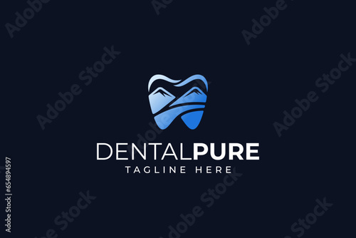 dental clinic pure modern concept logo design template