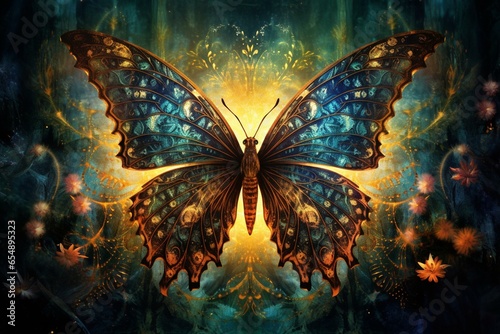 a mystical butterfly embodying shamanic energy. Generative AI © Eira
