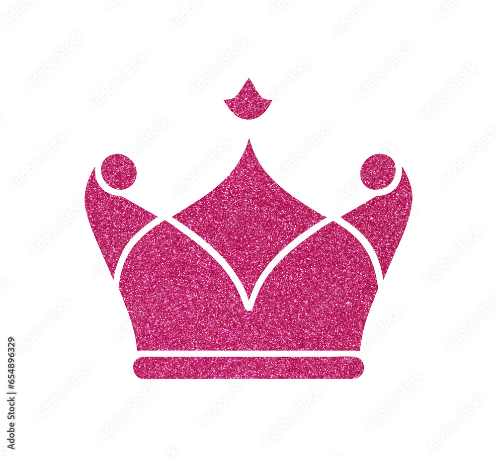 Pink glitter crown, pink princess crown, queen crown Stock Illustration
